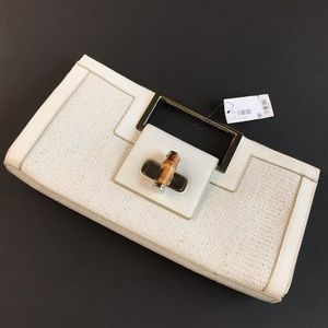 Vintage Limited Small White Clutch Bag Purse 12x6